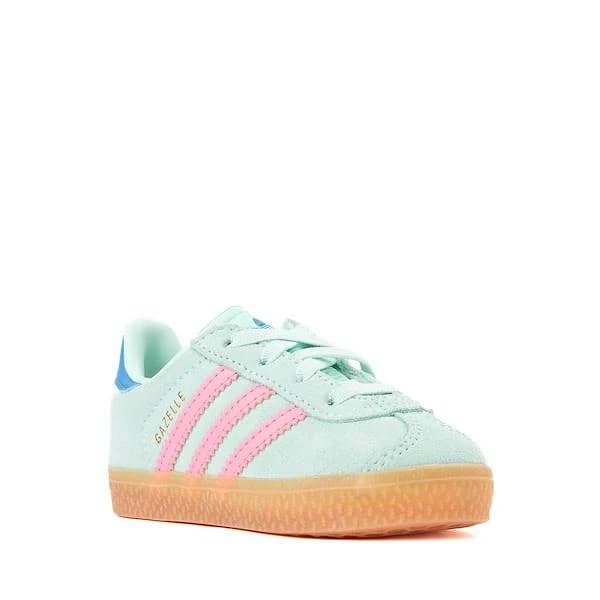 adidas Gazelle Comfort Closure Athletic Shoe - Baby / Toddler - Clear Mint / Bliss Pink / Bright Blue - Size 8