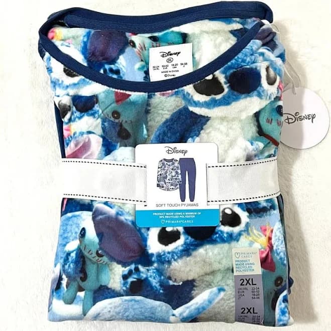 Disney Lilo & Stitch Pajama Set Women’s Size 2XL - Primark New - New Women | Color: Blue | Size: 2XL