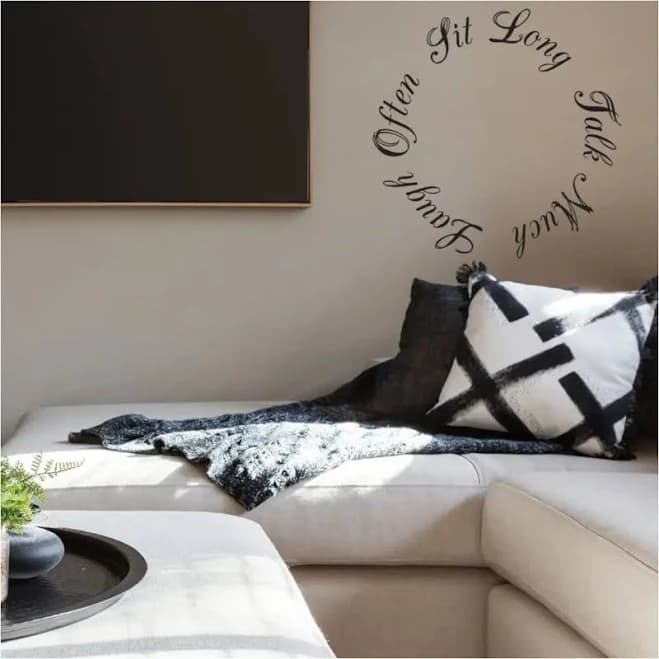 Sit Long Talk Much Laugh Often Round Wall Decal