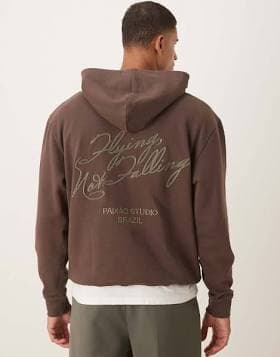 ASOS Embroidery Text Print Hoodie