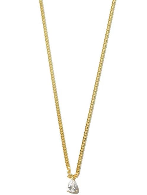 Argento Vivo Women's Sterling Silver CZ Curb Chain Necklace