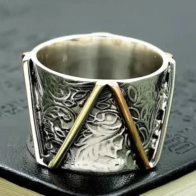 Sterling Silver Wide Band Textured Statement Ring