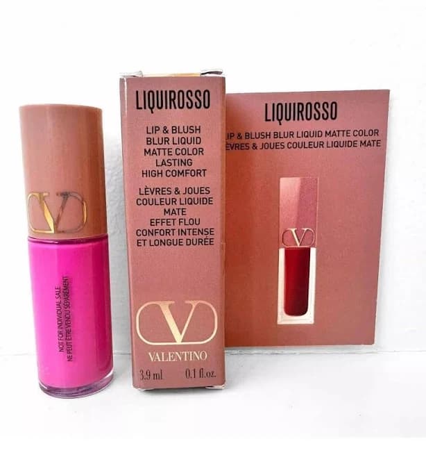 Valentino Liquirosso Lip & Blush Blur Liquid Matte PINK IS PUNK MINI 0.1oz New (RB4B)
