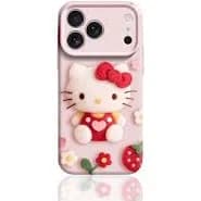 Kawaii Hello Kitty iPhone Case | Cute Pink Protective Cover with 3D Character Design for iPhone17,16,15,14,13,12 Pro Max
