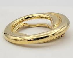 Vintage Gold Tone Openwork Circular Scarf Clip Costume Jewelry Retro Women Statement 1 1/2" Circle Round Geometric Shiny Chrome - Etsy