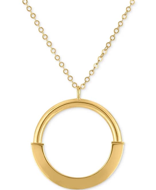 Macy's 10K Yellow Gold Circle Pendant Necklace