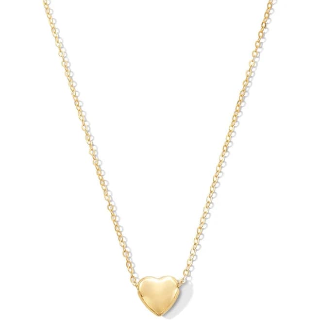 10K Gold Puff Heart Necklace