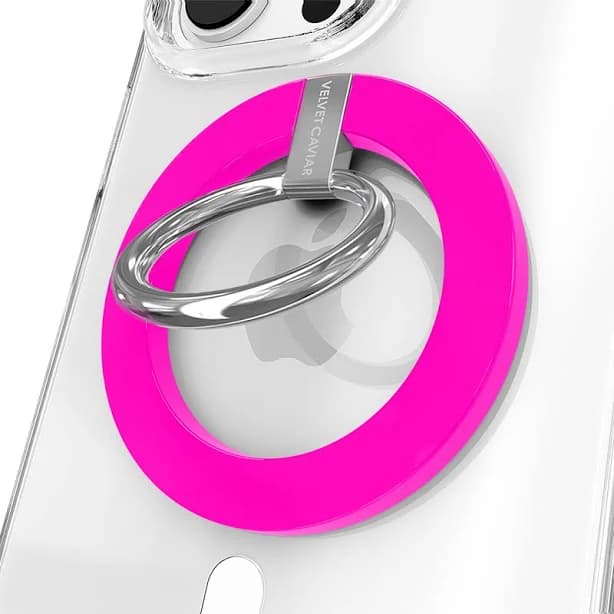 Velvet Caviar Neon Pink MagSafe Grip Ring with Kickstand