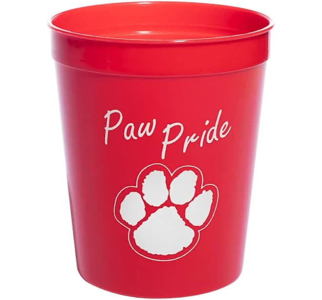 Red And White Paw Pride Stadium Cup | Anderson's