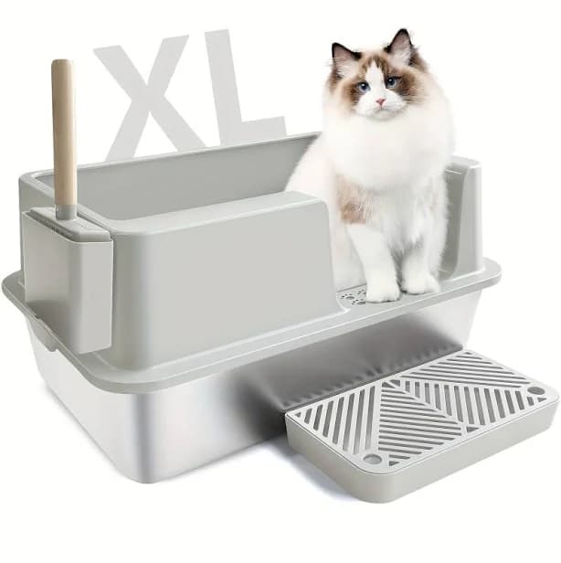 Premium Stainless Steel Cat Litter Box