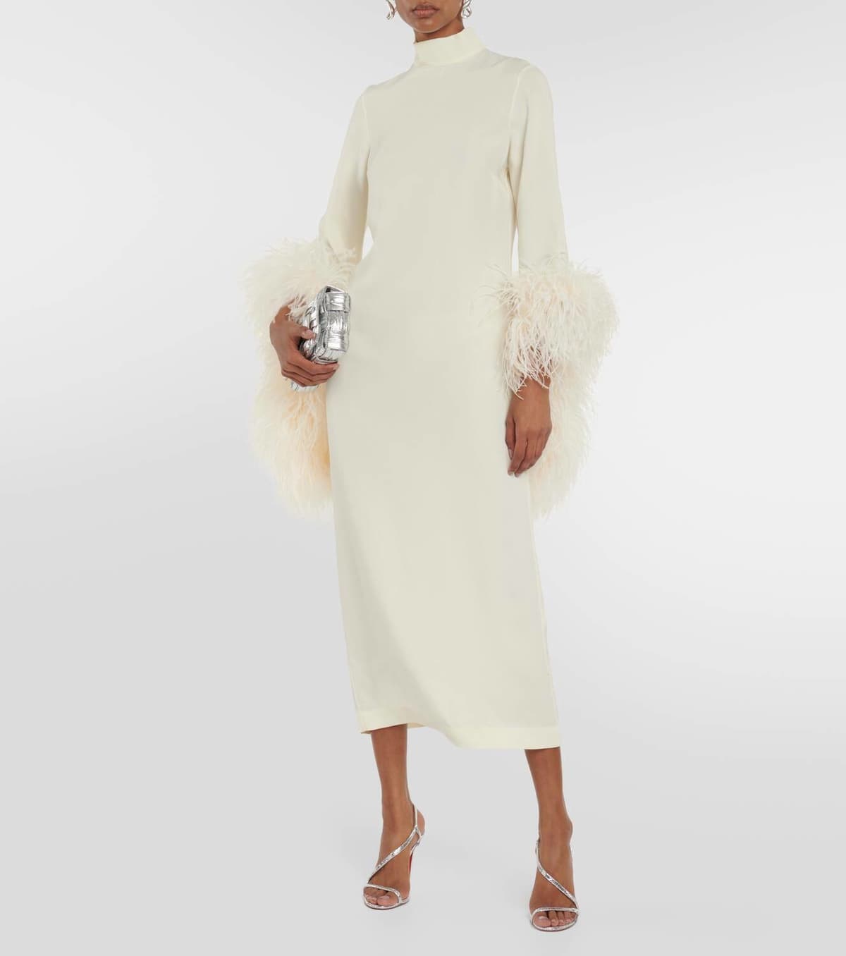 Taller Marmo Del Rio feather-trimmed maxi dress Taller Marmo