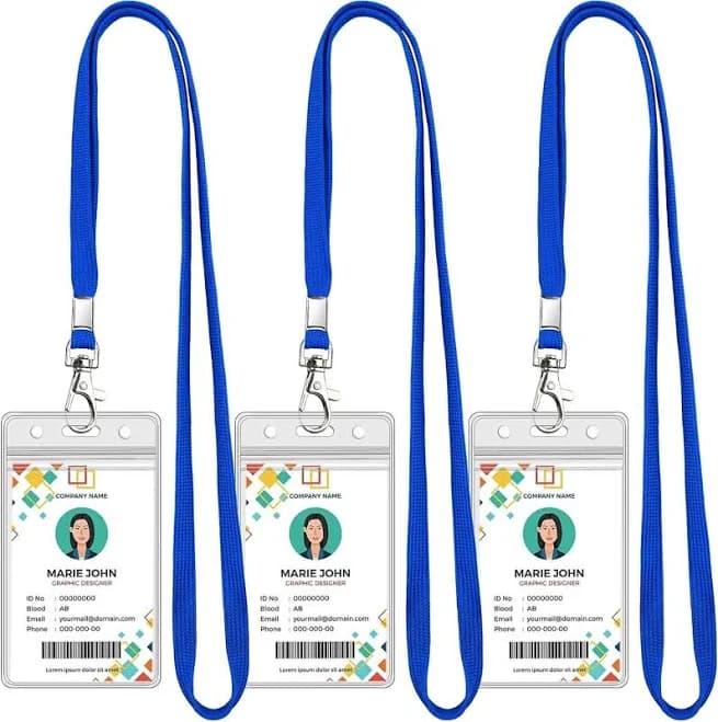 3 Pack Clear Id Badge Holder With Lanyard Blue Lanyards With Vertical