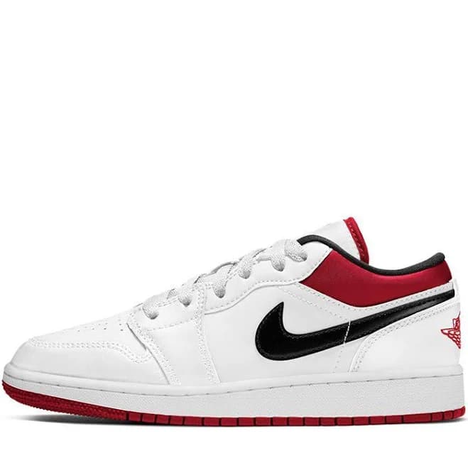 NIKE GS AIR JORDAN 1 LOW "WHITE/UNIVERSITY RED/BLACK"