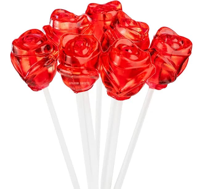 Twinkle Red 3D Rose Lollipops