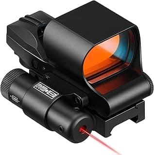 CVLIFE 28×40mm Large Lens Reflex Sight Red Dot Sight for Rifle,4 Reticle Optics with Laser and Pressure Pad Switch for 21mm Rail