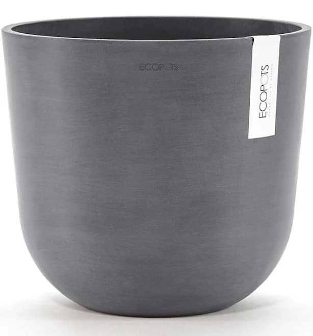 Ecopots Oslo Durable Modern Round Indoor/Outdoor Recycled-Based Composite Flower Pot Planter
