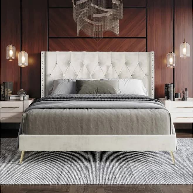 home design Homer Tufted Upholstered Panel Bed