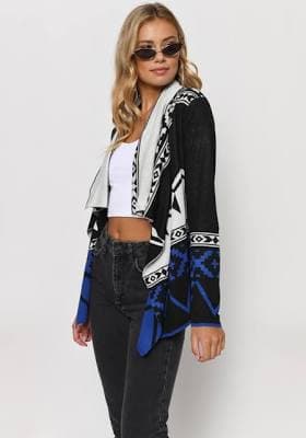 TOBI Yukon Coast Aztec Print Cardigan