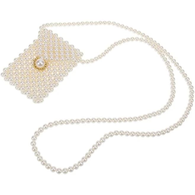 1PC Mini Bag Pearls Beaded Shoulder Bag with Pearl Strape Cross Body Handbag
