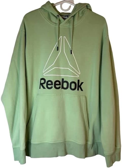 Reebok Hoodie Mens Xxl Light Kelly Green Lemon Active Fleece