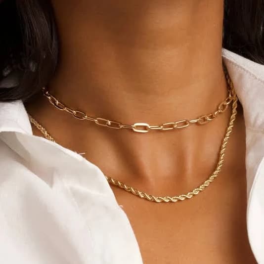 Layered Link Rope Necklace