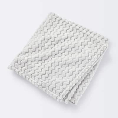 Plush Embossed Baby Blanket Chevron - Cloud Island Gray - 100 Each