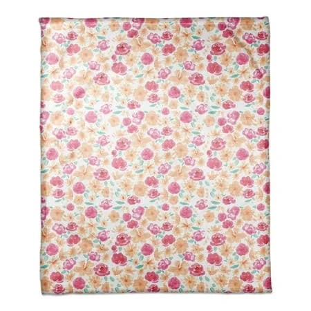 Designs Direct Creative Group Painterly Florals Fleece Throw Blanket
