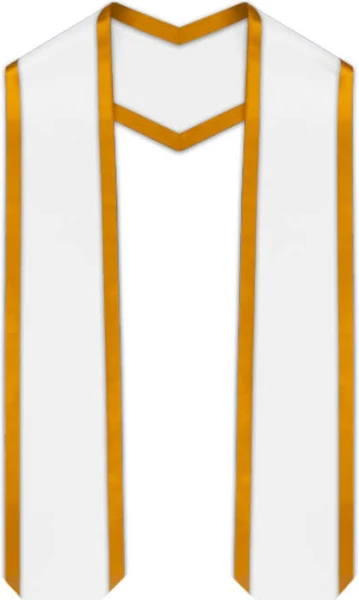 White Pointed Graduation Stole