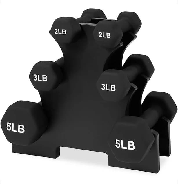 BalanceFrom Fitness 20 Pound Neoprene Coated Dumbbell Set with Stand