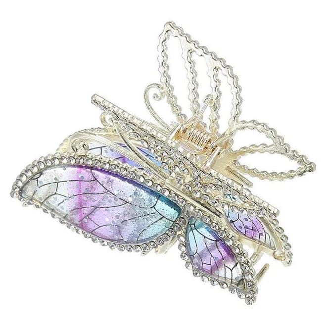 Rhinestone Butterfly Hair Clips Barrettes Hair Clips for Women Girls Purple