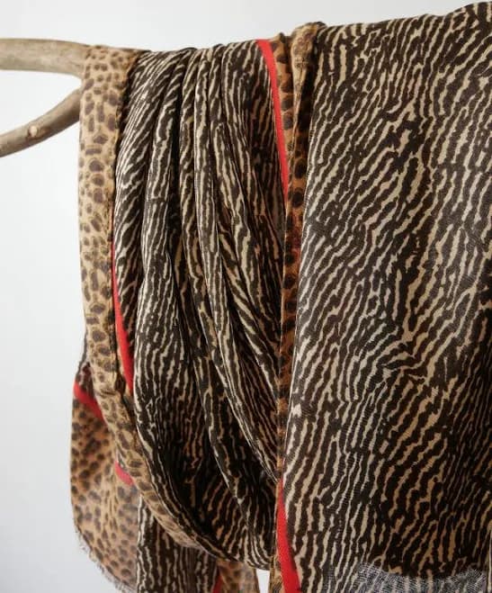 Leopard Cheetah Printed Raw Edge Scarf