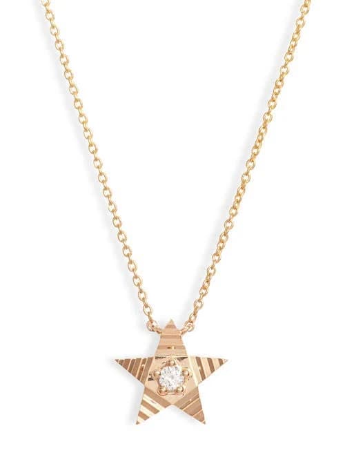 Dana Rebecca Women's Diamond Fluted Star Pendant Necklace