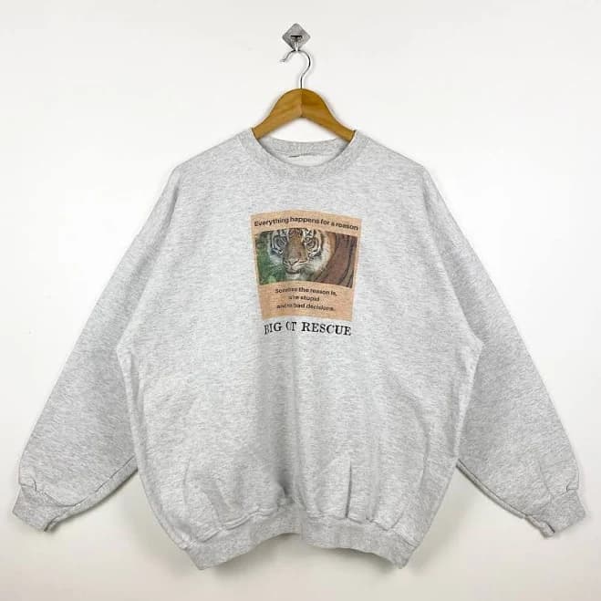 90s Wildlife Tiger Crewneck Sweatshirt