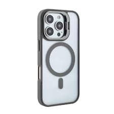 Reiko Magnetic Phone Case (Grey) With Built In Invisible Kickstand Compatible With Iphone 16 Pro Gray - Best Buy