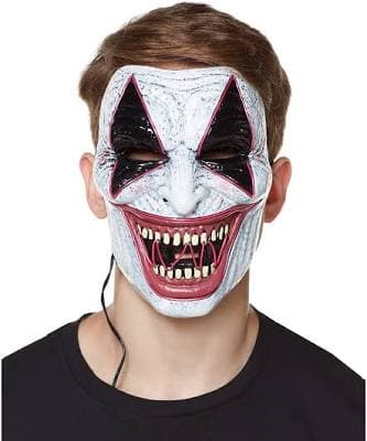 Laughing El Wire Riot Clown Half Mask