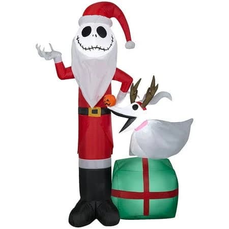 Gemmy Airblown Inflatable Jack Skellington with Zero in Antlers