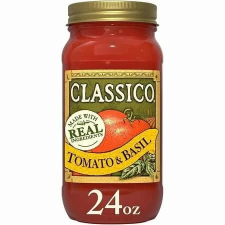 1 x Classico Tomato & Basil Pasta Sauce, 24 oz Jar, Size: Normal