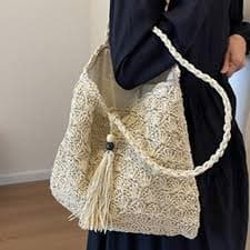 Amazon.com: HEYXI Straw Shoulder Bags for Women Woven Luxury Beach Bag Casual Female Handbags Bags Purses Khaki : Clothing, Shoes & Jewelry