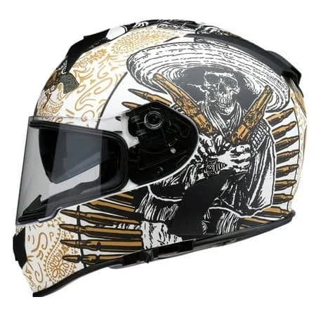 Z1r Warrant Sombrero Motorcycle Helmet White/Gold XS, Size: XS (XS)