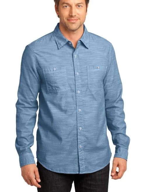 District Made Men's Long Sleeve Washed Woven Shirt