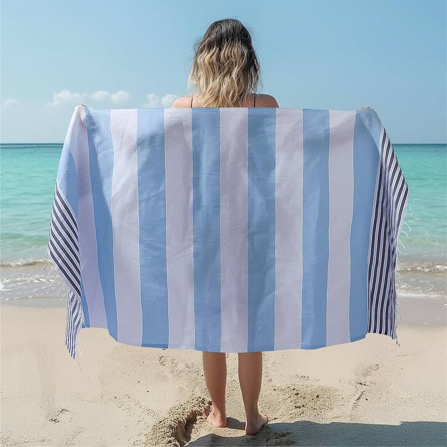 Amazon.com: JEMIDI Hammam Towel - Lightweight Quick Dry Microfibre XL Big Towel for Adults - for Beach Sauna Travel or Picnic - Large Turkish Cotton Bath Towel - Blue : Home & Kitchen