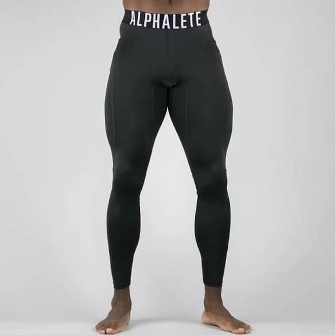 Alphalete Pants | Alphalete Men's Training Leggings | Color: Black/White | Size: M | Rissybusiness's Closet