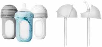 Amazon.com : Boon Nursh Silicone Baby Bottles with Conversion Straw Sippy Cup Lids - Stage 2 Medium Flow Nipples - 8 Oz - 3 Count : Baby