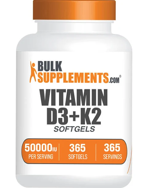 Bulksupplements Vitamin D3 2000iu + K2 Softgels Vitamin Supplement