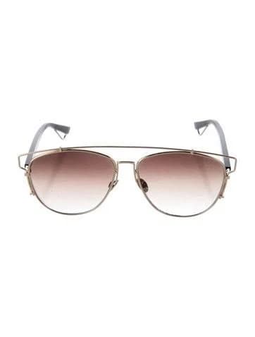 Christian Dior DiorTechnologic Aviator Sunglasses in Black/Gold