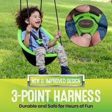 Amazon.com: Swurfer Kiwi Toddler Swing – Comfy Baby Swing Outdoor, 3-Point Adjustable Safety Harness, Safe Quick Click Locking System, Foam-Lined Shell, Blister-Free Rope, Age 9 Months and Up, Green : Baby