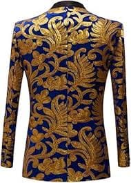 Generic Blazer de lentejuelas azul real para hombre, chaqueta de traje con cuello de chal para fiesta de boda, chaqueta de escenario, Abrigo y pantalones, XS : Ropa, Zapatos y Joyería - Amazon.com