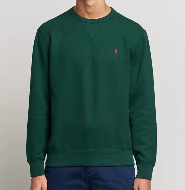 Ralph Lauren - Fleece Sweatshirt XXL / Green With Red Logo