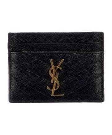 Yves Saint Laurent Women's Logo Plaque Quilted Cardholder