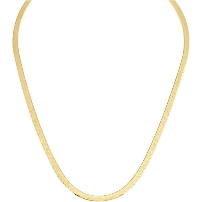14K Gold Snake Herringbone Chain Necklace